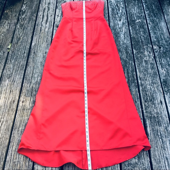 Red Rhinestoned Junior Prom Gown - Picture 9 of 15